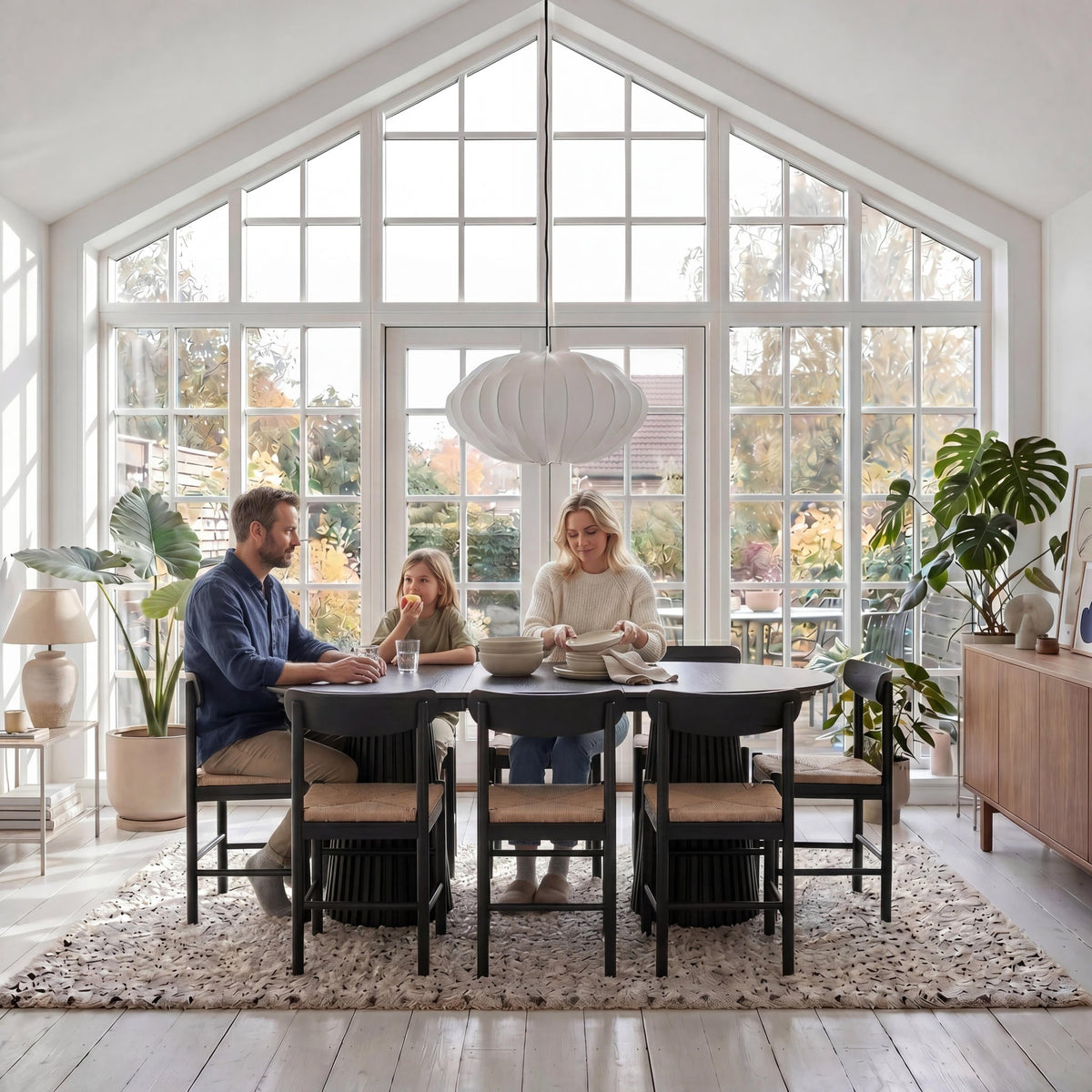 Round Extendable Dining Table Svendborg ø120/220 cm - Black Oak