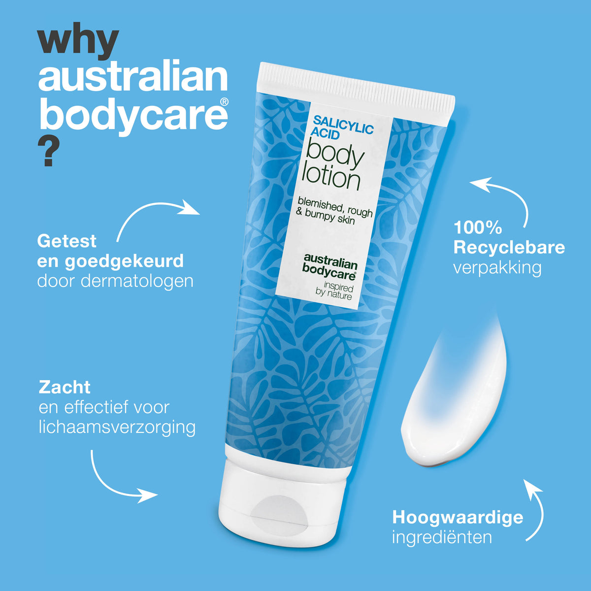 Body Lotion met salicylzuur – tegen onzuiverheden en droge huid — Body Lotion met salicylzuur exfolieert, hydrateert en helpt bij onzuiverheden, ruwe en droge huid. Perfect voor dagelijks gebruik.