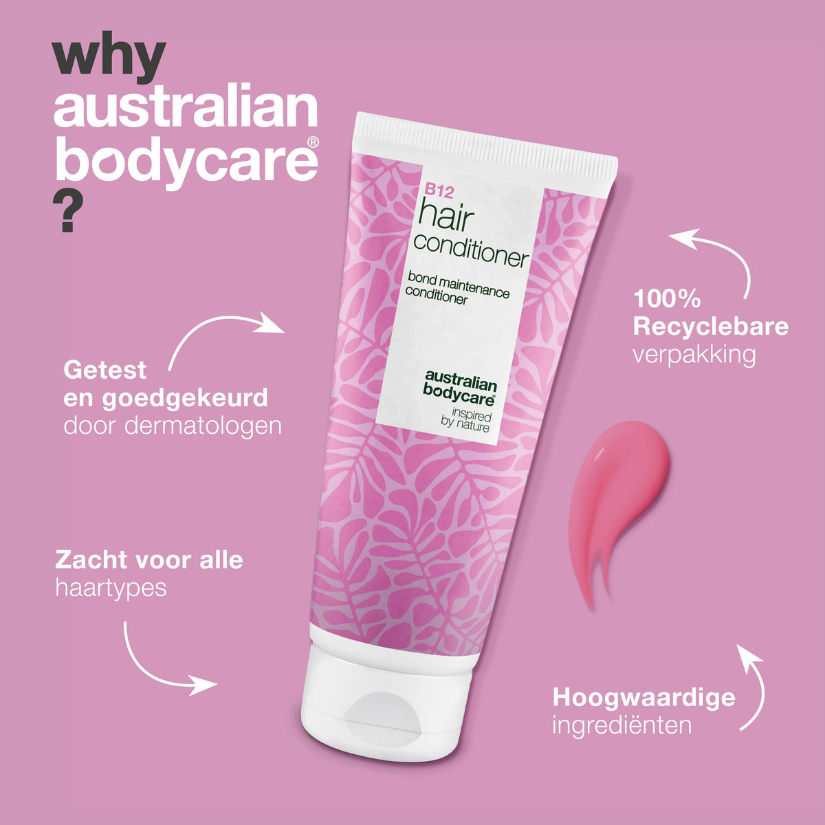 Vitamine B12 Hair Conditioner – Versterkt droog en verzwakt haar — Vitamine B12 Hair Conditioner voor beschadigd haar. Bond-effect herstelt en versterkt. Met Vitamine B12, Panthenol en Elaya Renova™.