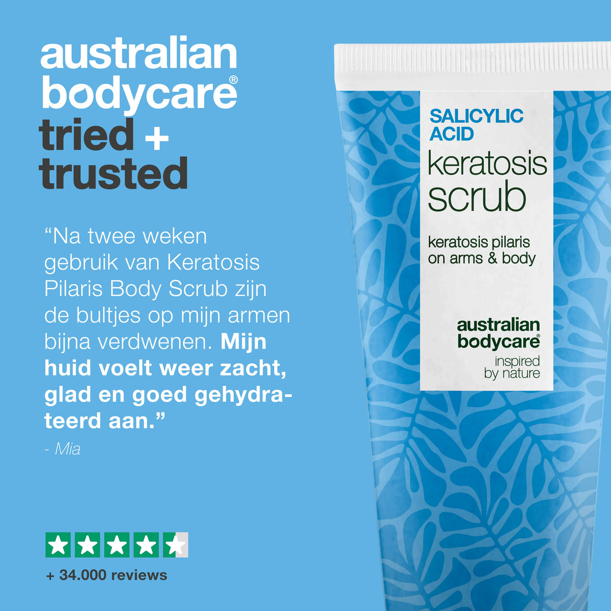 Keratosis Pilaris Lichaamsscrub tegen ruwe, bobbelige huid — Keratosis Pilaris Body Scrub tegen ruwe huid en bultjes. Exfolieert en verzacht met salicylzuur, glycolzuur en glycerine.