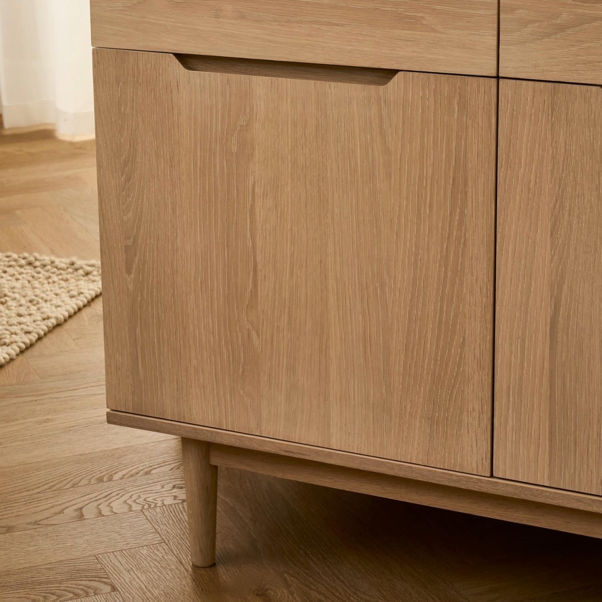 Highboard with LED Light Kerteminde - White Oil