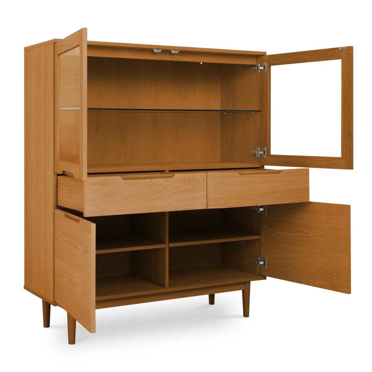 Highboard with LED Light Kerteminde - Natural Oil
