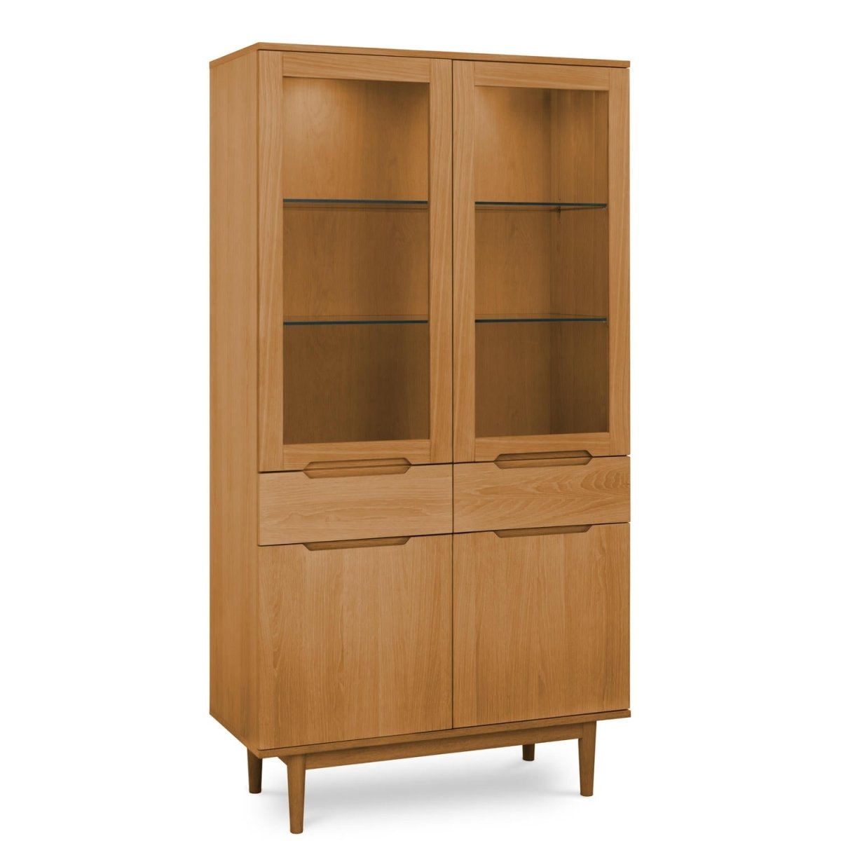 Display Cabinet with LED Light Kerteminde - Natural Oil