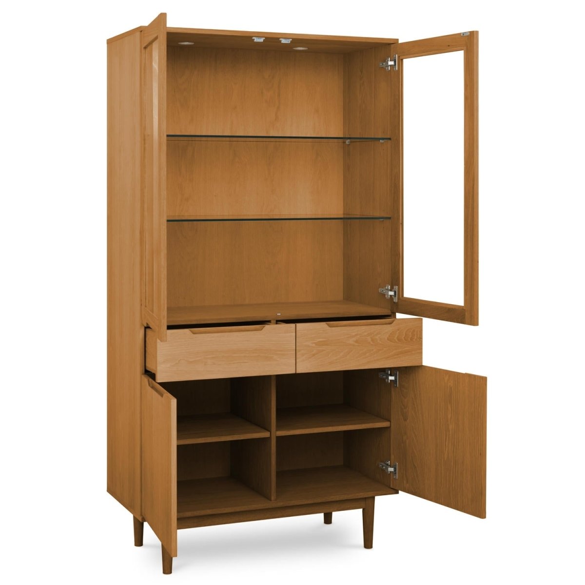 Display Cabinet with LED Light Kerteminde - Natural Oil