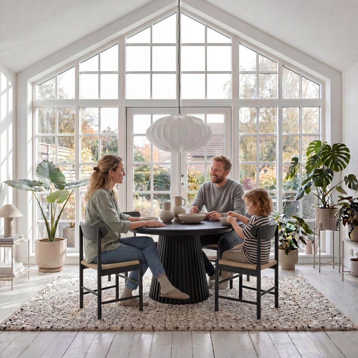 Round Extendable Dining Table Svendborg ø120/220 cm - Black Oak