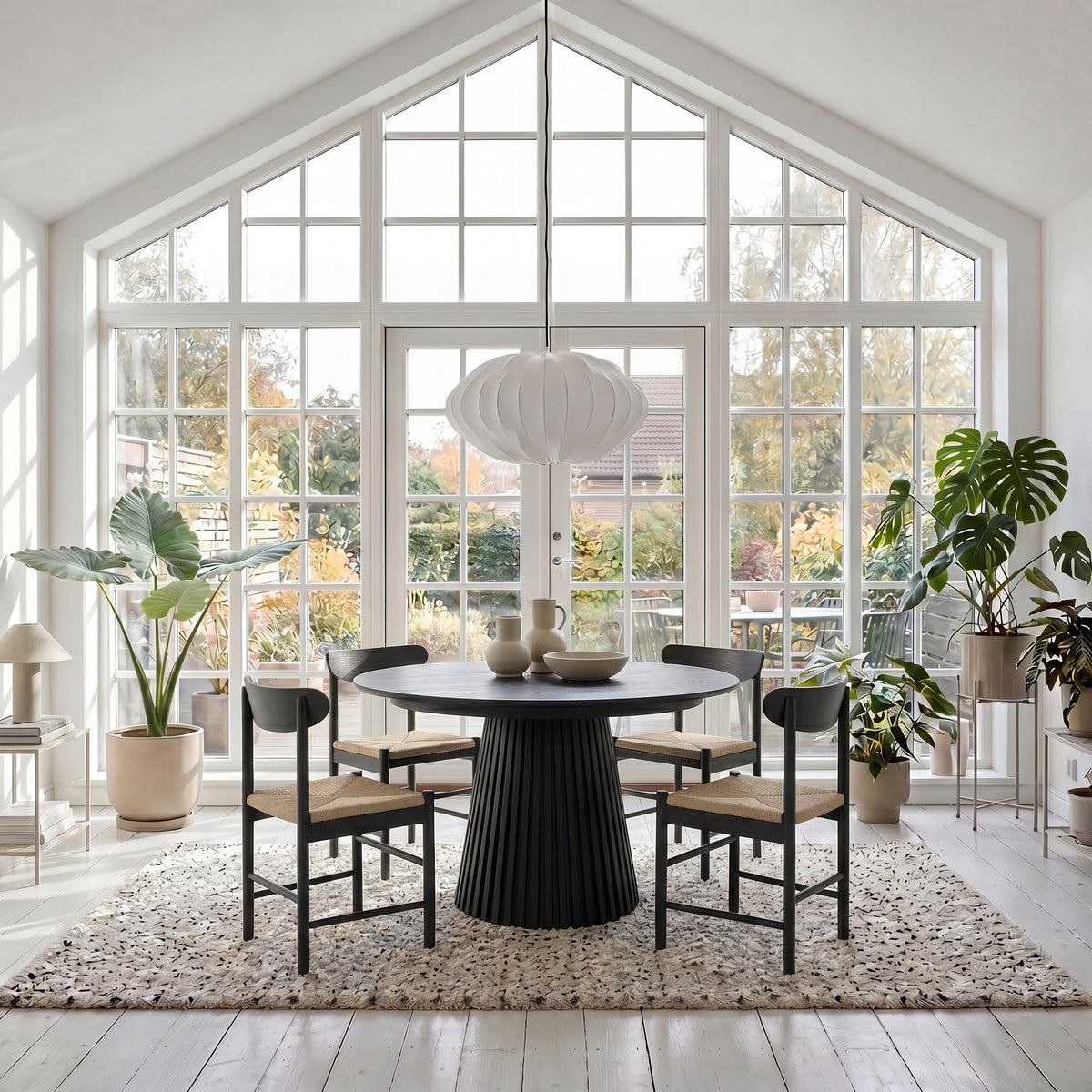 Round Extendable Dining Table Svendborg ø120/220 cm - Black Oak