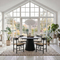 Round Extendable Dining Table Svendborg ø120/220 cm - Black Oak