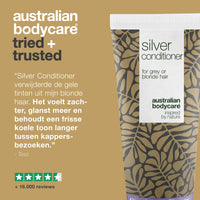 Silver Conditioner voor grijs en blond haar – Weg met geel — Conditioner met violette pigmenten neutraliseert geel in grijs en blond haar. Voedt, verzacht en geeft een prachtige koele glans.