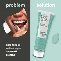 Whitening Tandpasta – Verwijdert vlekken en geeft witte tanden — Tandpasta die gele tanden bestrijdt en het glazuur versterkt. Met gehydrateerd silica, alumina en menthol voor een frisse adem.
