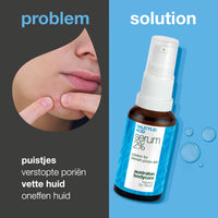 Salicylzuur serum voor mee-eters, vette huid en verstopte poriën — Salicylzuur serum bij vette huid, mee-eters en poriën. Met Zinc PCA, groene thee, hyaluronzuur en hydraterende glycerine.