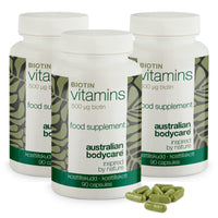 Biotine 500 µg – Dagelijks supplement met vitamine B7 – 90 stk. — Biotine 500 µg met vitamine B7 – voor dagelijks gebruik ter ondersteuning van huid, haar en slijmvliezen. Met biotine, alfalfa en cellulose.