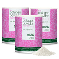Collageen poeder met vitamine C & B12 – 250g marien — Collageen poeder voor dagelijks gebruik in voeding of drank. Met marien collageen, vitamine C en vitamine B12.