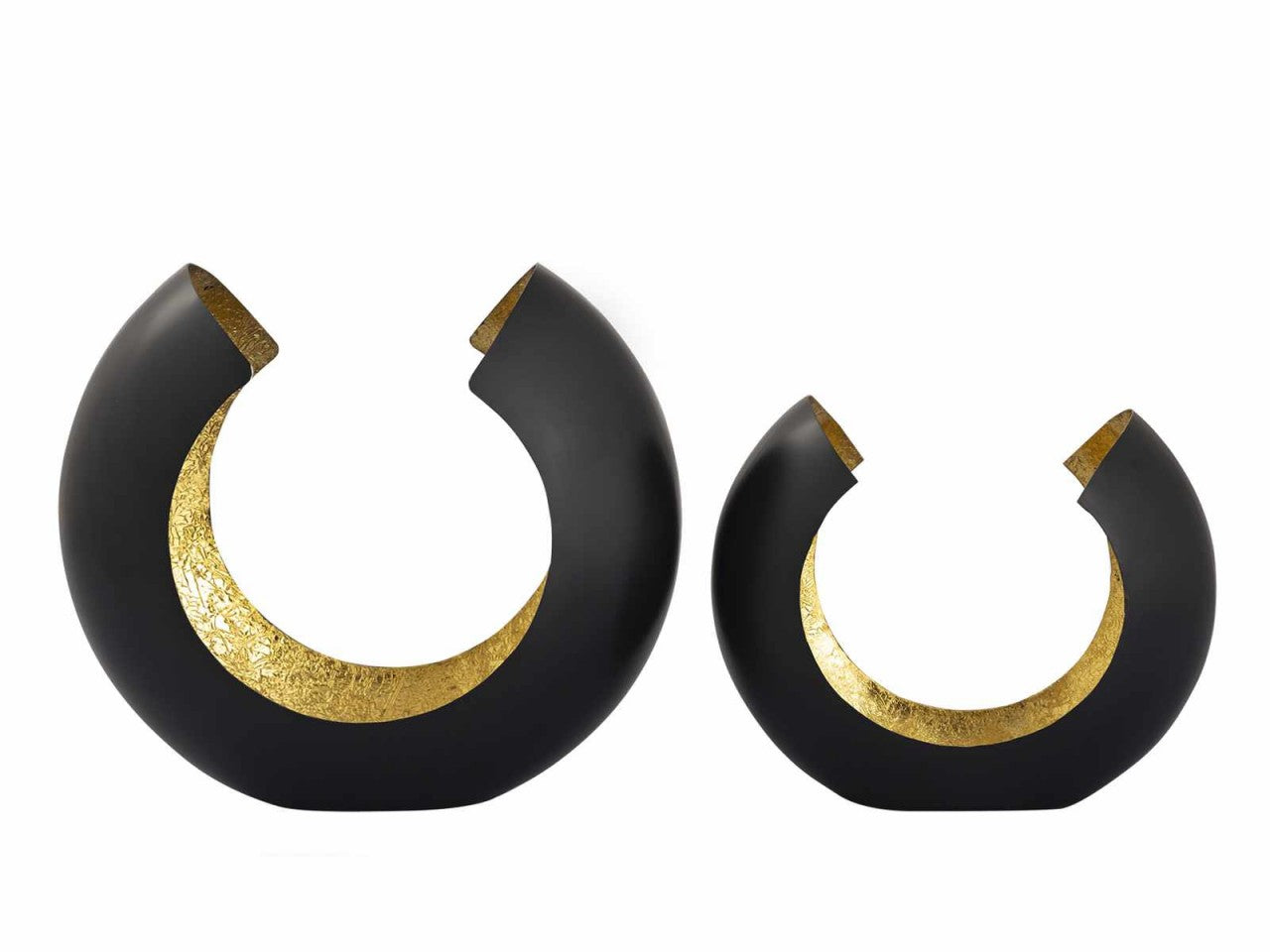 Fyrfadsstage sæt 24 stk. – Omega, sort mat med guld