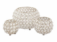 Kerzenhalter 24-teilig Set 3 x 8 VE Teelichthalter Crystal Kerzenständer gold o. silber Vintage Kris