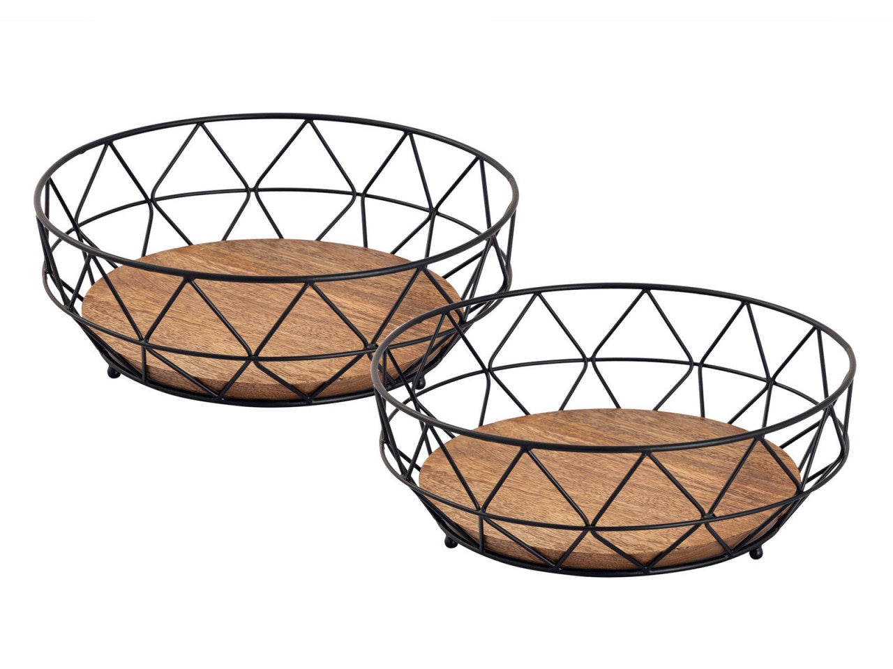 Frugtskål sæt 16 stk. ø28 cm – Neo, sort metal