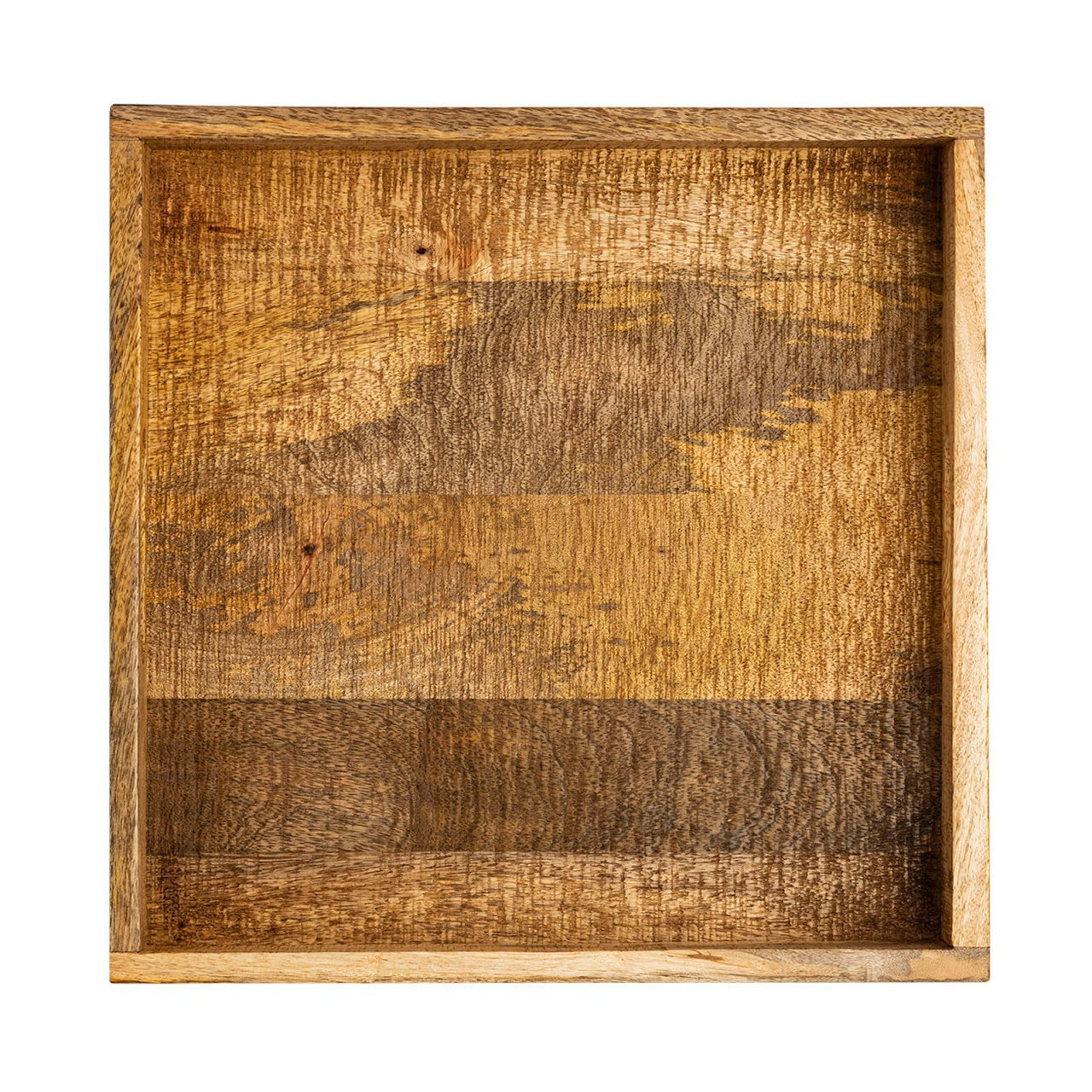 Kvadratisk serveringsbakke i mangotræ 40×40 cm
