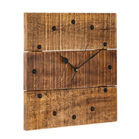 Vægur i massivt mangotræ 30×30 cm – lydløst
