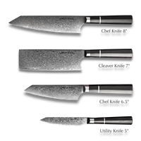 KASAI KOGATANA FIVE | Essential 5 pcs Knife set | 4 Knives with Magnetic Wood Block