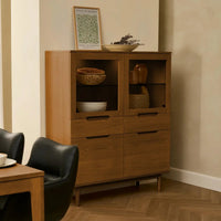 Highboard with LED Light Kerteminde - Natural Oil