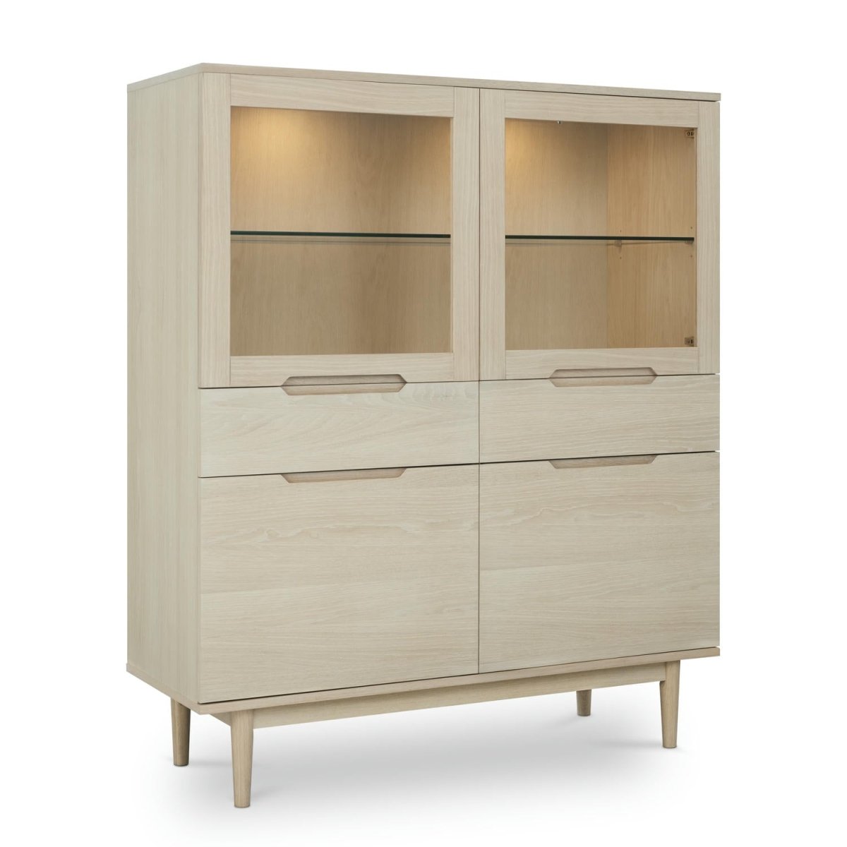 Highboard with LED Light Kerteminde - White Oil