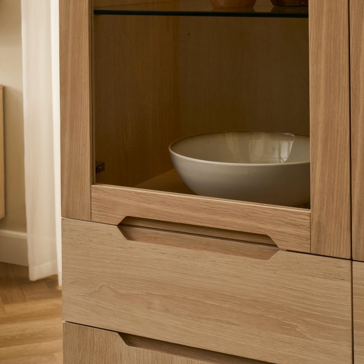 Highboard with LED Light Kerteminde - White Oil