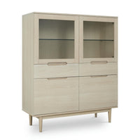 Highboard with LED Light Kerteminde - White Oil