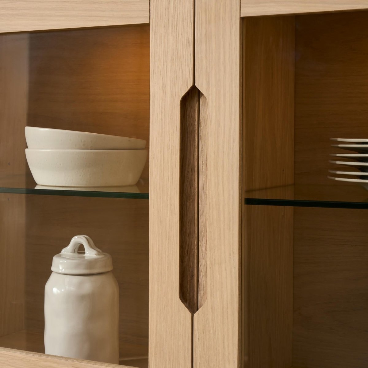 Highboard with LED Light Kerteminde - White Oil