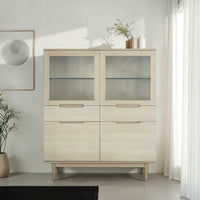 Highboard with LED Light Kerteminde - White Oil