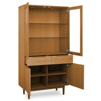 Display Cabinet with LED Light Kerteminde - Natural Oil