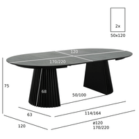 Round Extendable Dining Table Svendborg ø120/220 cm - Black Oak