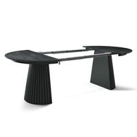 Round Extendable Dining Table Svendborg ø120/220 cm - Black Oak